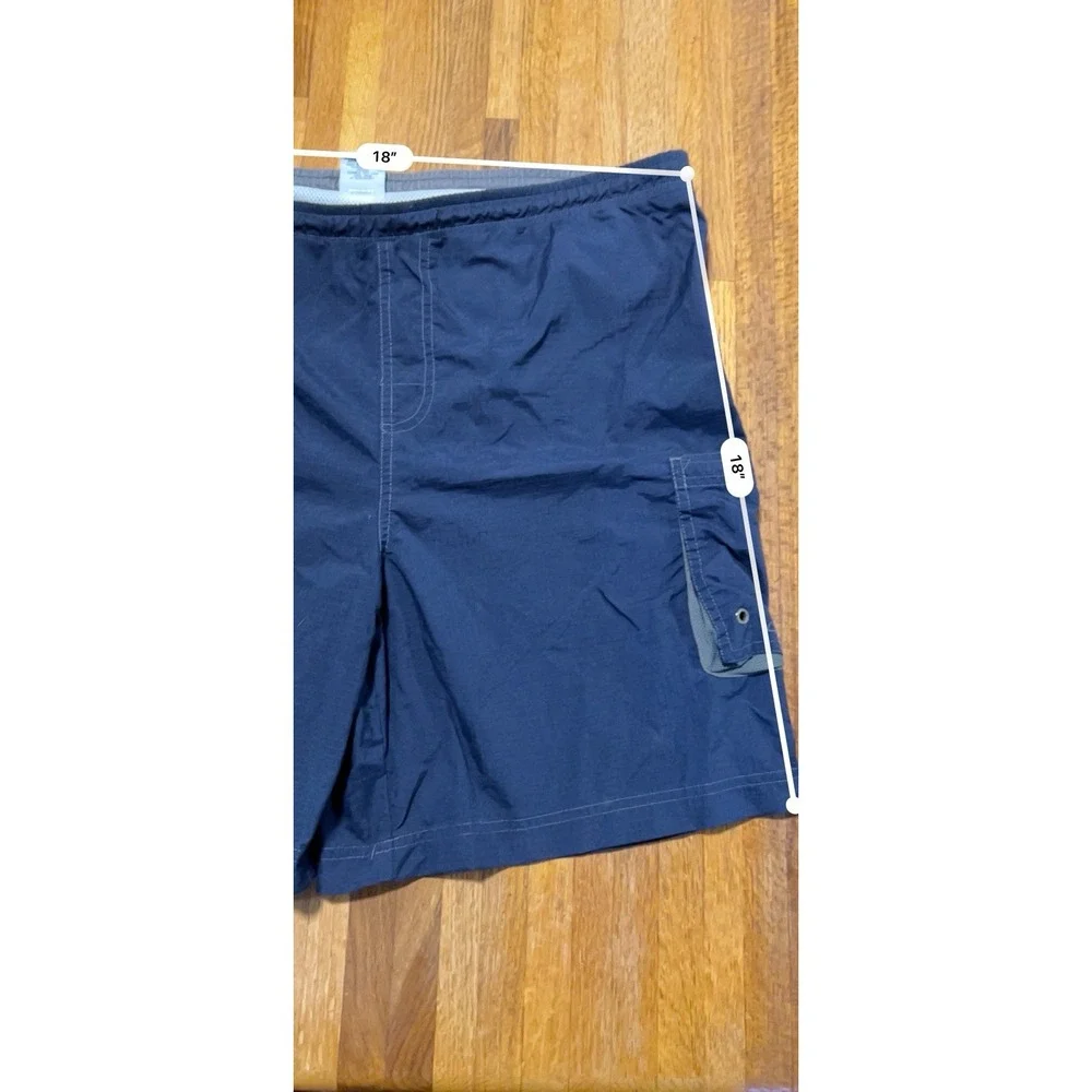 Old Navy Men Medium Solid Navy Blue Mesh‎ Lined Swimwear Board Trunk Shorts